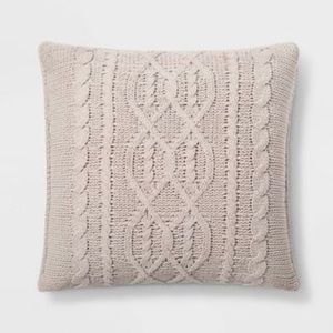 Oversized Cable Knit Chenille Throw Pillow